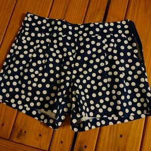 White & Navy Polka Dot Shorts Size 8